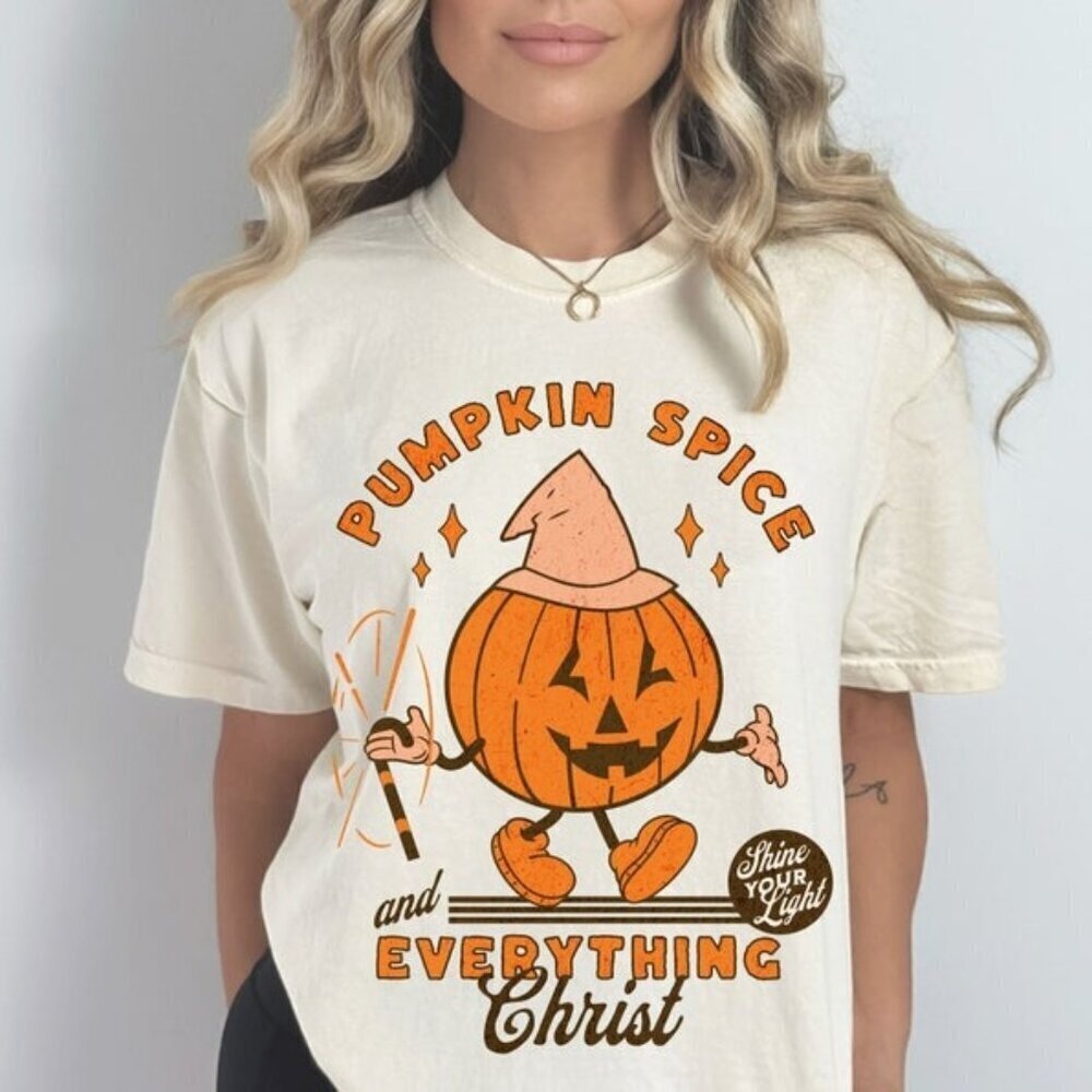 Boho Christian Tshirt Pumpkin Spice Tshirt Religious Halloween Tshirt